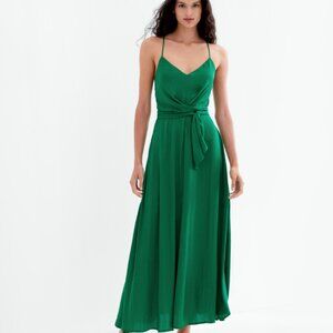 Oysho Green Satin Dress